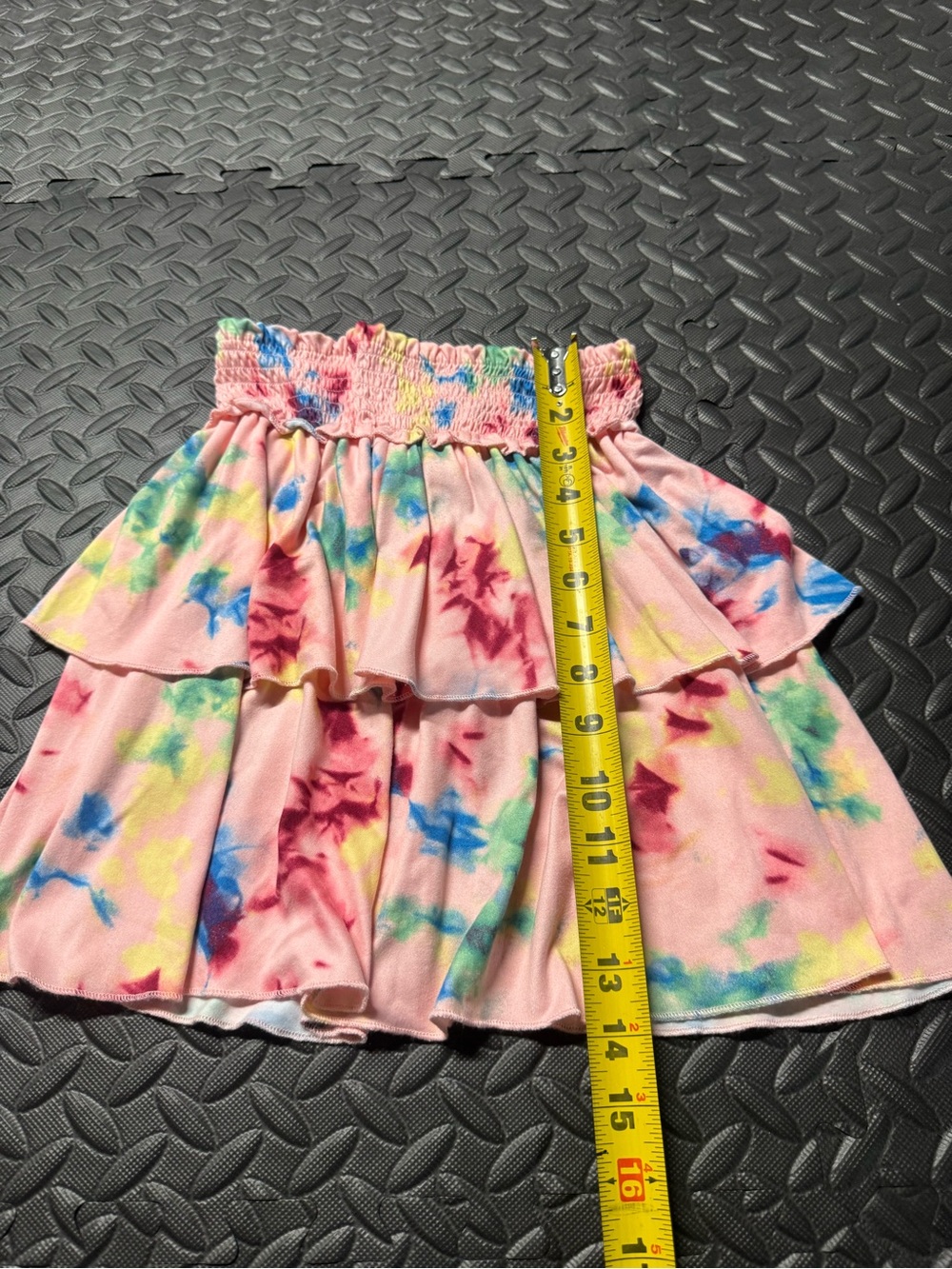 Btween Girls Tie Dye Tiered Ruffle Skirt Pink Multicolor Size 10 - Picture 7 of 8